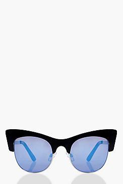 Boohoo Macie Cat Eye Revo Sunglasses