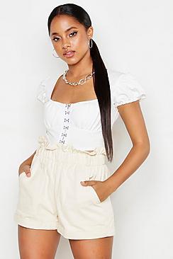 Boohoo Paperbag Pocket Dennim Utility Short