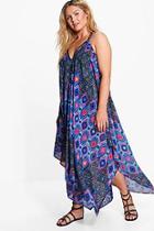 Boohoo Plus Honey Bright Printed Beach Maxi Dress