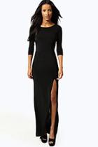 Boohoo Candice Side Split Slinky Maxi Dress