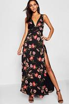 Boohoo Lace Trim Detail Floral Maxi Dress