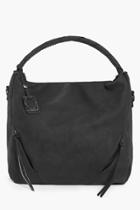 Boohoo Emilia Studded Zip Front Detail Tote Bag Black