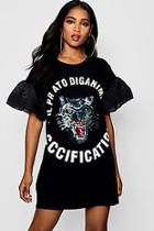 Boohoo Katy Embellished Tiger T-shirt Dress