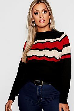 Boohoo Plus Stripe Detail Jumper