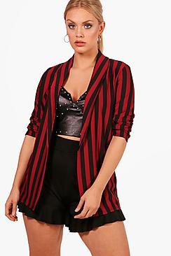 Boohoo Plus Sophia Stripe Blazer