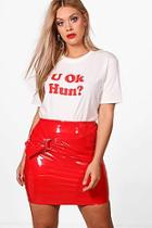 Boohoo Plus Bianca 'u Ok Hun' Slogan T-shirt