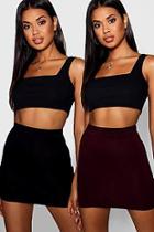 Boohoo 2 Pack Basic Jersey Mini Skirt