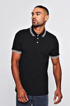 Boohoo Bm Embroidered Pique Polo With Tipping