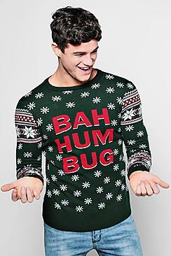 Boohoo Bah Humbug Fairisle Christmas Jumper