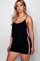 Boohoo Plus Keira Sports Stripe Playsuit