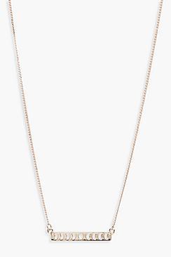 Boohoo Mia Moon Phases Plaque Necklace