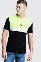 Boohoo Neon Colour Block Man T-shirt