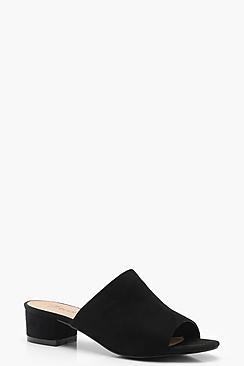 Boohoo Poppy Wide Fit Peeptoe Mule Slider Flats