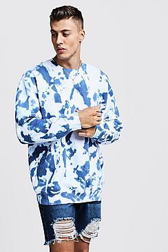 Boohoo Tie Dye Oversized Fleece Sweatshirt