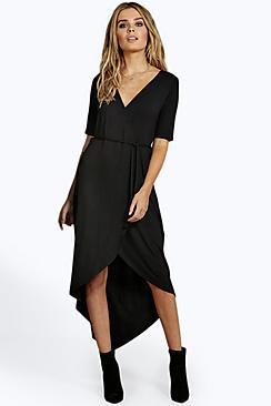 Boohoo Wrap Front Dress