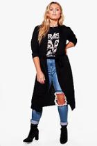 Boohoo Plus Caitlin Wrap Tie Waist Trench Coat