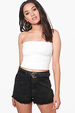 Boohoo Petite Lisa Shirred Bandeau