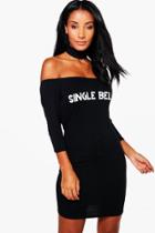 Boohoo Christmas Holly Single Bells Shift Dress Black