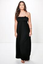 Boohoo Plus Alexis Shirred Maxi Dress Black
