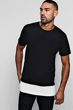 Boohoo Longline Faux Layer T-shirt