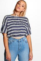 Boohoo Plus Lauren Wide Sleeve Stripe Top