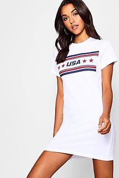 Boohoo Lucy Usa T-shirt Dress