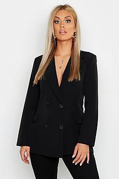 Boohoo Plus Pocket Double Breasted Oversize Blazer