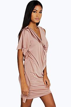 Boohoo Natasha Slinky Drape Detail Shift Dress