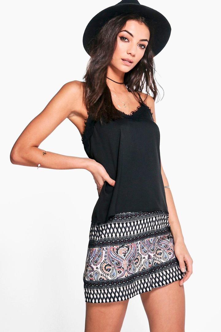 Boohoo Tall Turia Printed Flippy Shorts Multi