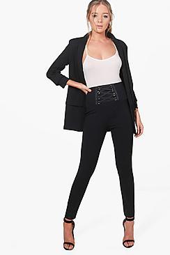 Boohoo Lily Lace Up Trouser