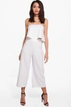Boohoo Cari Bandeau Top & Culottes Co-ord Set Ivory