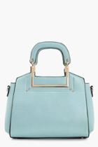 Boohoo Faith Hardware Handle Boxy Cross Body Blue