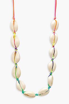 Boohoo Neon Shell Choker Necklace