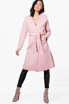 Boohoo Amber Studded Side Coat Blush