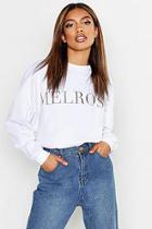 Boohoo Melrose Embroidered Sweat