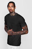 Boohoo Dele Longline Side Zip Man Signature T-shirt