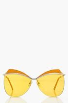 Boohoo Amy Coloured Lense Browband Sunglasses