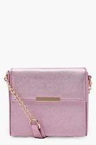 Boohoo Ida Metallic Crosshatch Boxy Cross Body Bag