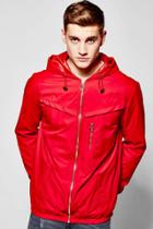 Boohoo Hooded Windbreaker Inspired Jacket Red