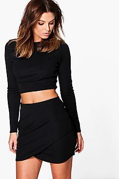 Boohoo Lydia Bandage Crop & Mini Skirt Co-ord Set