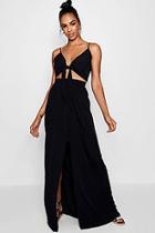 Boohoo Tall Leah Tie Front Top + Maxi Skirt Co-ord