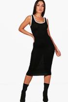 Boohoo Contrast Binding Midi Dress