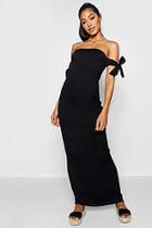 Boohoo Tie Shoulder Column Jersey Maxi Dress