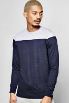 Boohoo Yoke Panelled Sweatshirt Navy