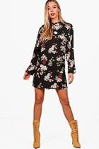Boohoo Regan Floral Double Layer Shift Dress