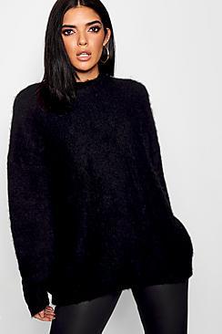 Boohoo Oversized Balloon Sleeve Fluffy Knit Jumper