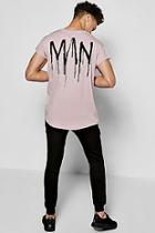 Boohoo Longline Man Cap Sleeve T Shirt