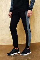 Boohoo Skinny Party Jogger With Velour Side Panel