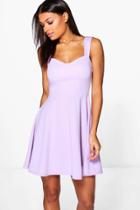 Boohoo Marcie Strappy Skater Dress Orchid