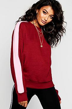Boohoo Colour Block Sleeve Detail Sweat